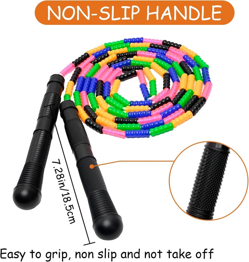 Ace one Beaded Jump Rope 1 Pack/2 Pack, Segmented Skipping Rope for Kids Adults, Adjustable Tangle-Free Toddler Jumping Rope for Fitness Exercise Training - Image 1